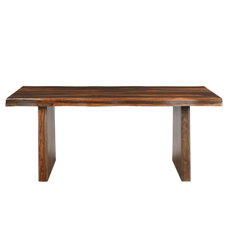 7-piece Live Edge Solid Wood Dining Set With Ladder-back Chairs And Table, Walnut, 7 Pieces: Table, 6 Chairs
