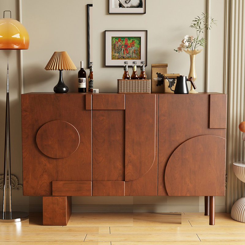 French Simple Creative Entrance Cabinet Accent Cabinet, Brown