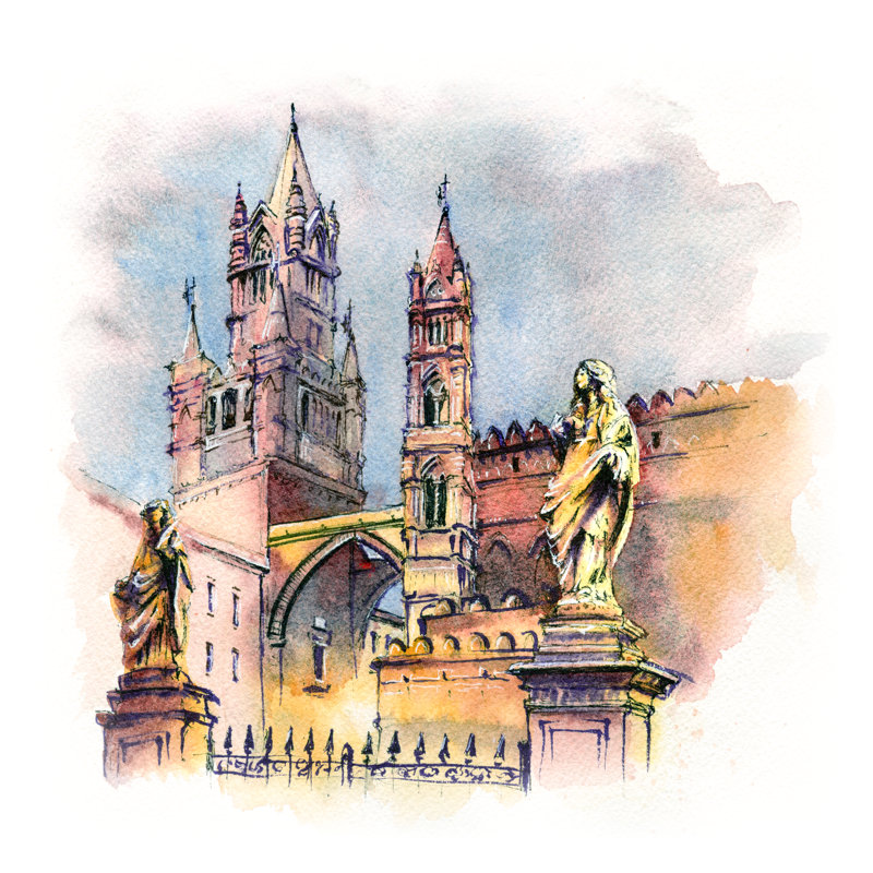 Palermo Cathedral by Daniele Consorti - Wrapped Canvas Print, 51cm H x 51cm W x 3.8cm D