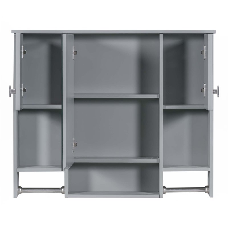Bathroom Wall Cabinet With Mirror, Grey