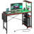 Johnothan LED Gaming Desk with Power Outlet,Computer Desk with Three Levels of Adjustable Shelves-92395024-99308899