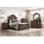 1 tête de lit formelle traditionnelle de luxe capitonnée avec détails décoratifs complexes 1pc-1364539702