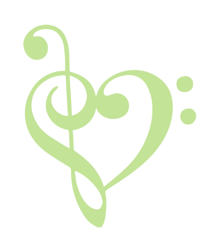 Décalcomanie murale coeur musical, H 48 po x l 40 po x P 0,01 po, Tarte à la lime