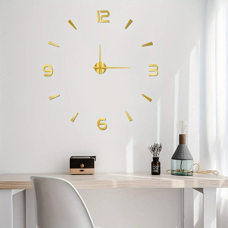 Très grande horloge murale 40 po Moniesha, Doré