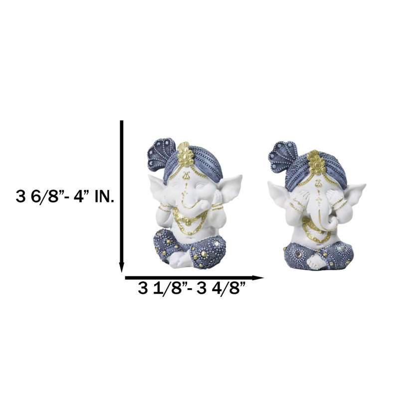 Ensemble de 3 figurines Ganesha See Hear Speak No Evil