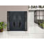 Façade avant extérieure double portes en métal / deux portes en verre anthracite teinté émaillé anthracite 6501/2 fenêtres extérieures latérales latérales / porte d'entrée moderne à ouverture intérieure gauche 104 po x 80 po-111444964