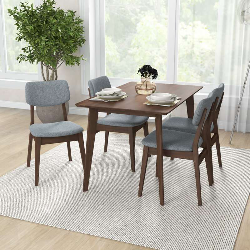 Topps 4 - Person Solid Wood Top Four Leg Dining Set, 29" H x 47" L x 29" W