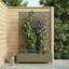 Lit de jardin en métal avec treillis et roues H 6 pi x l 4 pi - gris-1040383041