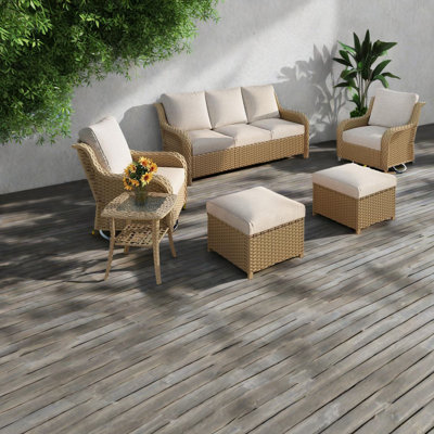 Comfort Patio Sofas Pe Rattan Steel Modern Swivel Set For Home Patio