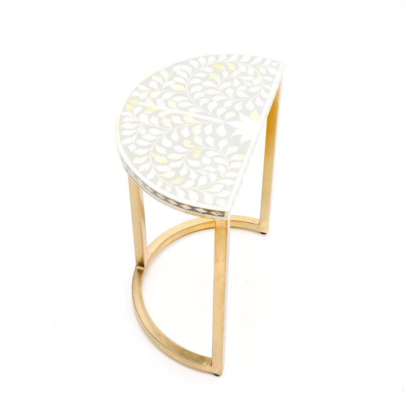 Clotis Bone Inlay End Table