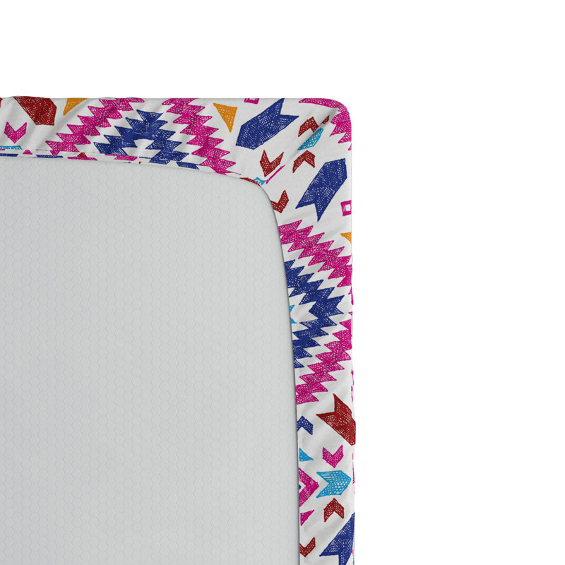 Drap d’ajustement géométrique tribal, Drap-housse simple TG