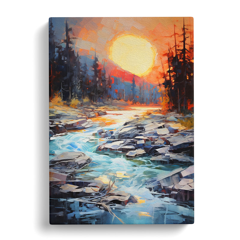 River Gestural - No Frame Print, 76cm H x 50cm W x 3cm D