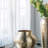 11x11x9" Aluminum Chisel Flower Vase, Gold-377094821
