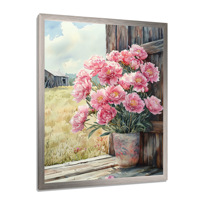 Barcroft - salon d'art mural floral, Argent argent, H 44 po x l 34 po, Reproduction encadrée d'une seule photo