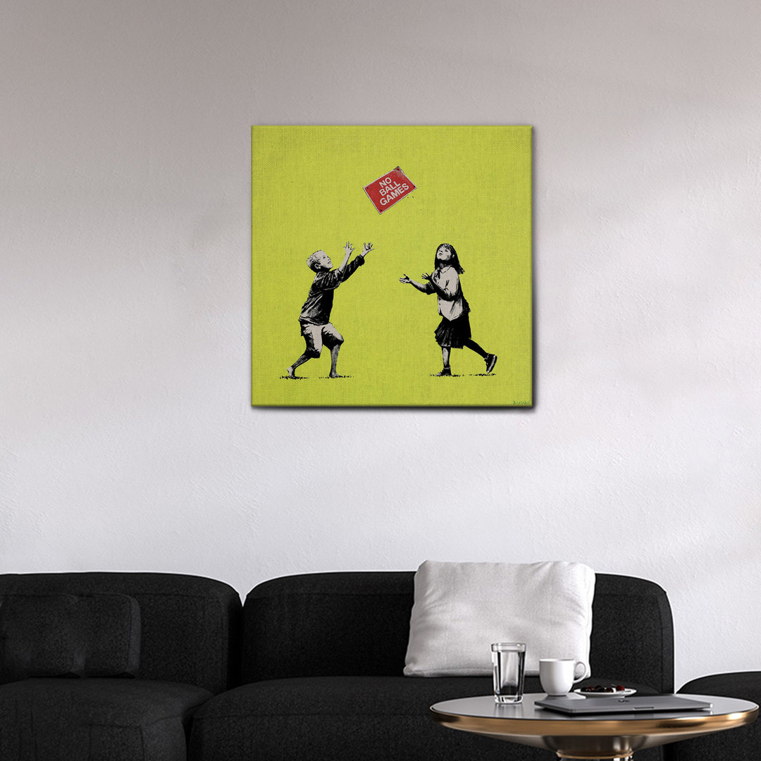 Leinwandbild No Ball Games Green von Banksy