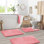 Ensemble de 3 tapis de bain en mousse viscoélastique ultra doux et absorbant avec envers antidérapant Aighan