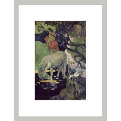 «The White Horse» par Paul Gauguin - Estampe numérique encadrée