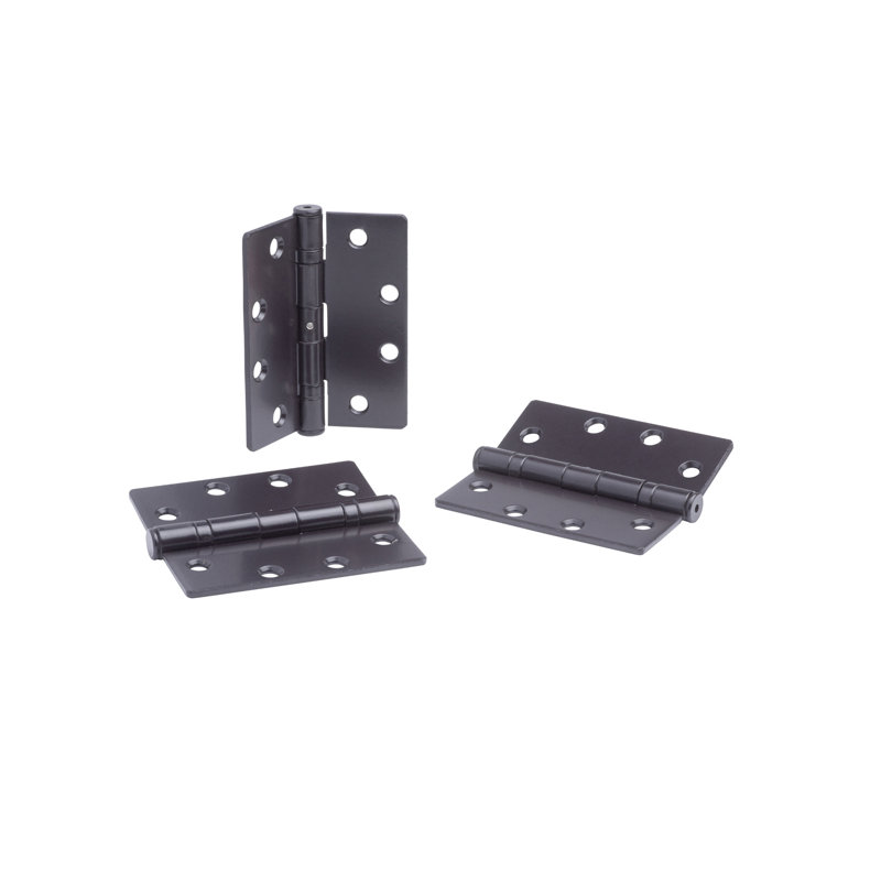 4.5 in. x 4 in. Full Mortise 5/32 in. Radius Ball Bearing Hinge with Non-Removable Pin, Satin