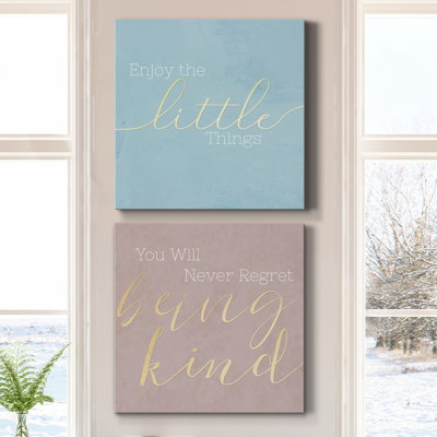 Enjoy the Little Things - 2 pièces d'art textuel sur toile