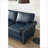Loveseat Sofa, Classic Round Arm with Storage &amp; Silver Nails | Navy Blue PU Leather | Living Room