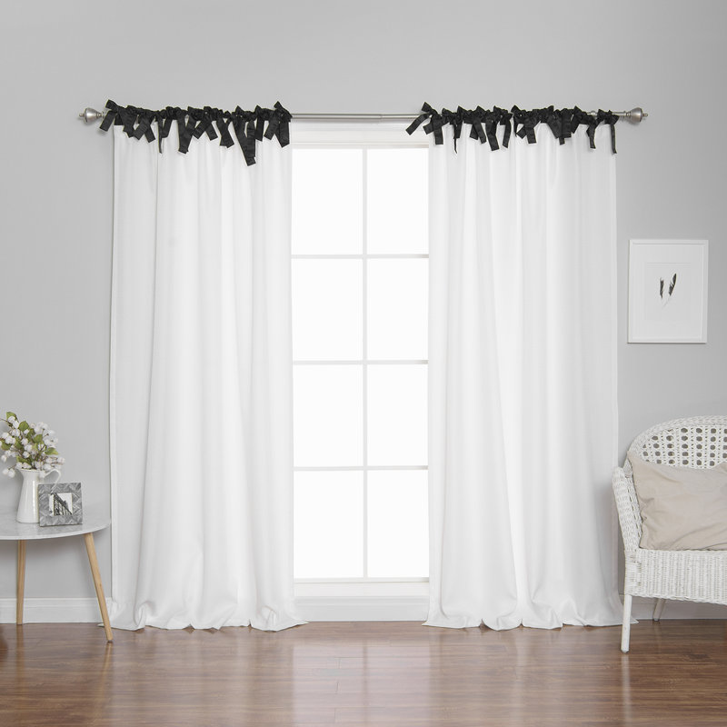 Paire de rideaux semi-transparents avec pattes Hemlen, l 52 po x L 84 po