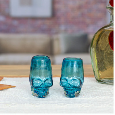 Verres à tequila en verre recyclé soufflé à la main Novica