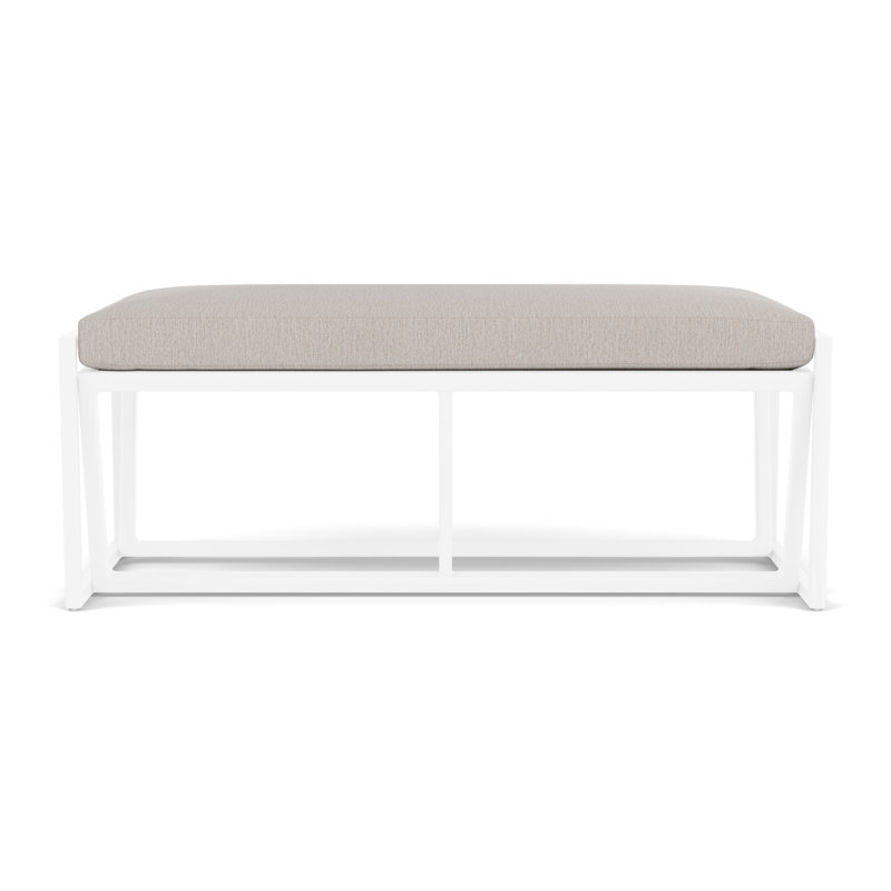 Summit Outdoor Dining Bench, White, Remy Cloud