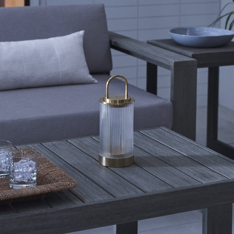 Tawa Accent Rechargeable Table Lamp, Natural Brass