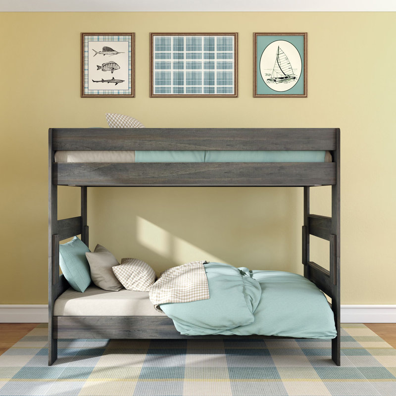 Kids Twin Over Twin Bunk Bed, Driftwood
