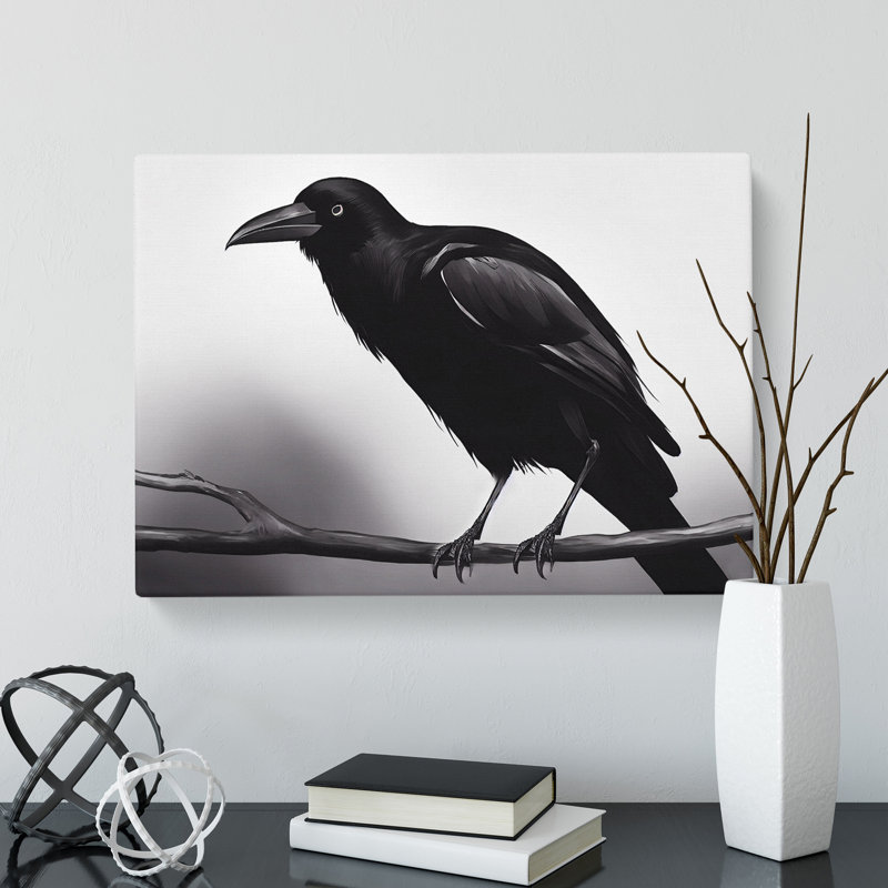 Cosmopolitan Crow Bird - Wrapped Canvas, 50cm H x 76cm W x 3cm D