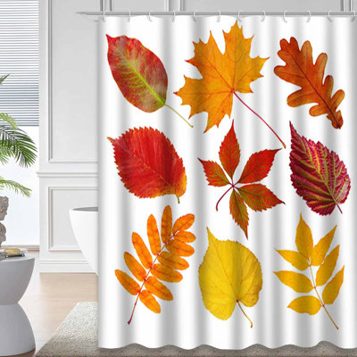 Rideau de douche Autumn Tree Leaves Wild Grapes Tree avec 12 crochets