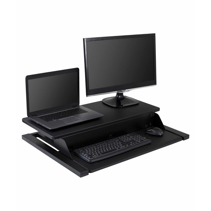 Mcmann Adjustable Metal Base Standing Desk Converter, 19.2" H x 32" W x 23.5" D