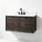 48" Floating Single Sink Solid Wood Dark Brown Oak Bath Vanity with Engineered Marble Top-881012266