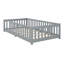 Structure de lit plateforme contemporaine avec garde-corps et lattes robustes-901289902