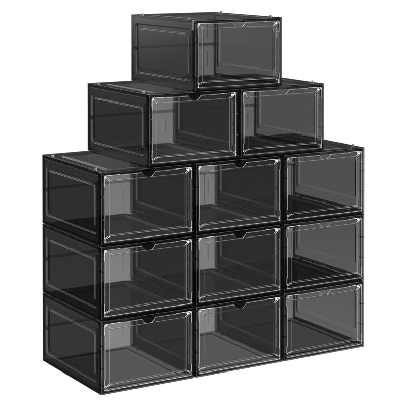 Stackable Shoe Storage Box, Black