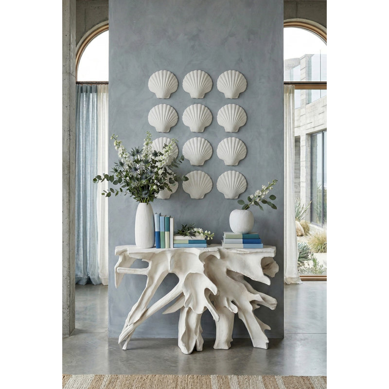 Sea Shell Wall Art, White Stone