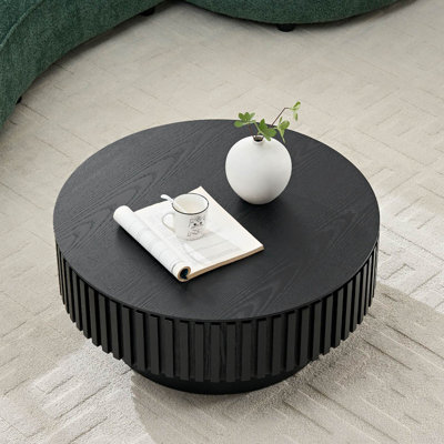 Table basse ronde en MDF avec rangement