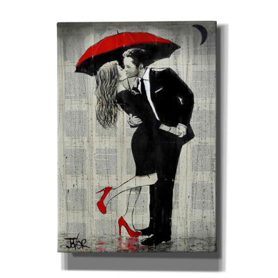 «The Kissing Rain» par Loui Jover, reproduction d'art sur toile tendue