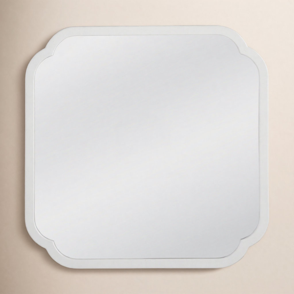 Baltic Wood Scalloped Wall Mirror, White