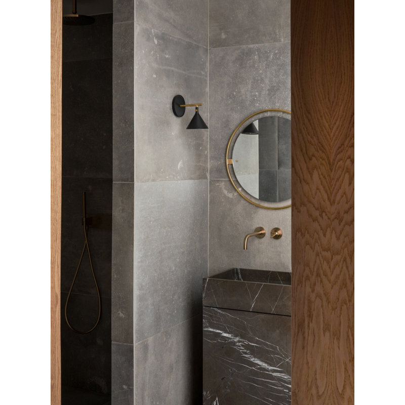 Nimbus Engineered Wood Mirror, 23.6" x 23.6", Polished Brass