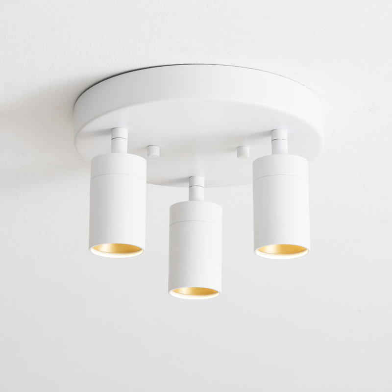 Shura White Aluminum 3-Head LED Flush Mount Light