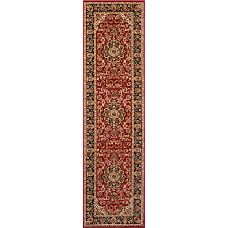 Cobbins Medallion Kashan Red Traditional Rug