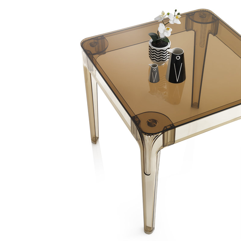 Britani Glass Top Dining Table, Yellow