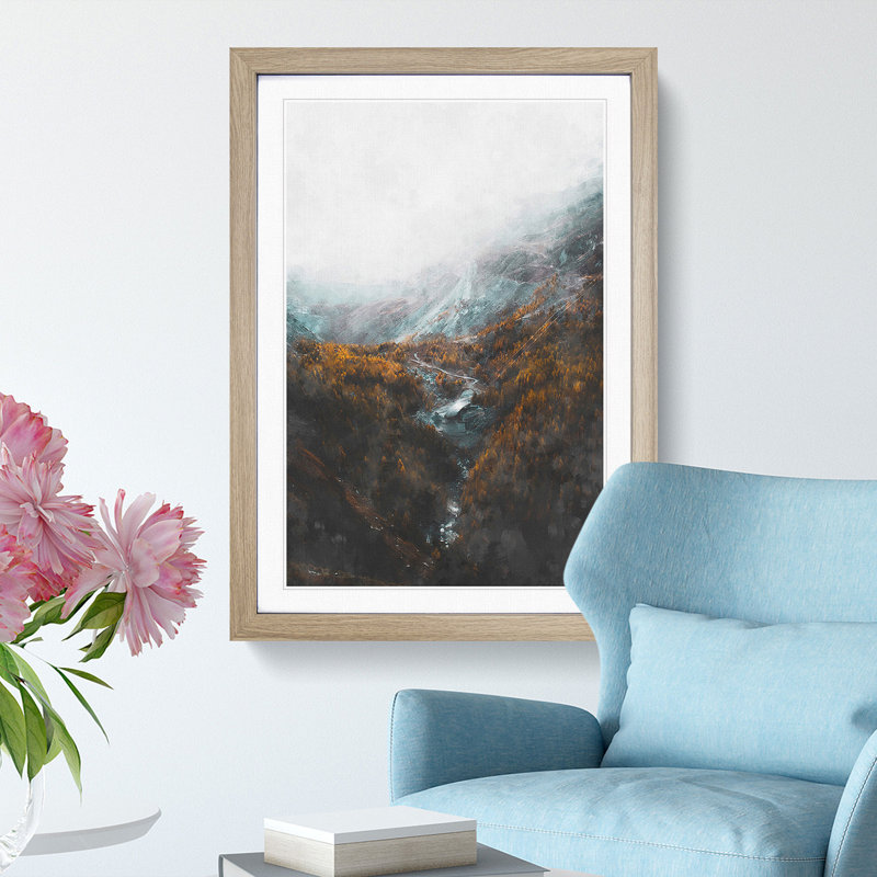 Zermatt In Switzerland - Single Picture Frame Painting on MDF, 33cm H x 24cm W x 2cm D, Oak Framed