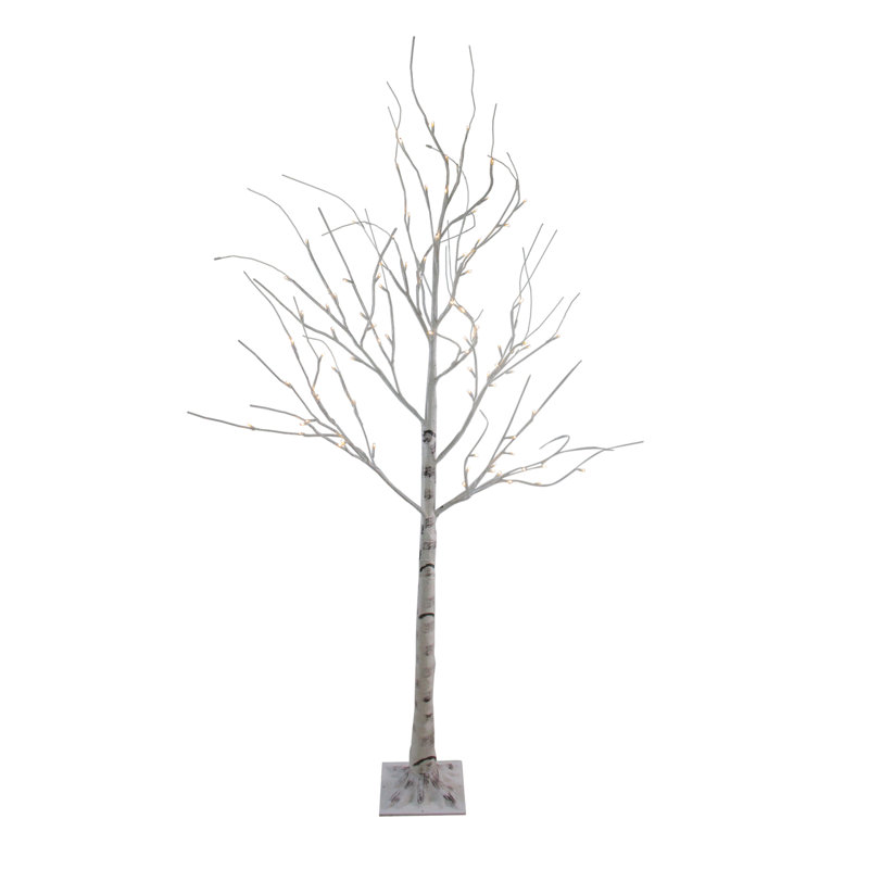 Décoration de jardin d'extérieur de 6 pi pré-éclairée pour arbre de Noël blanc - lumières DEL blanc chaud