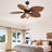 52" Tropical Plam Leaf Ceiling Fan With Led Lights And Remote/app Control