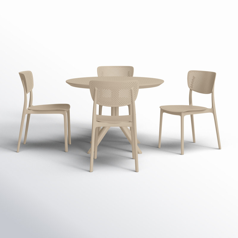 Farrah Lucy 5 Person Dining Set, Taupe