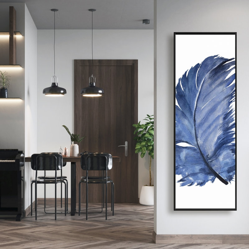 «Plume bleue aquarelle» sur