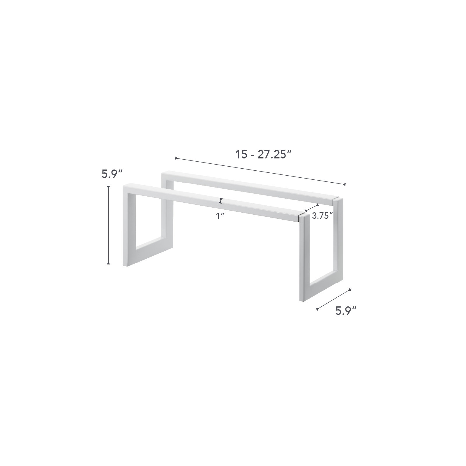 Yamazaki Home Adjustable Shoe Rack, Small, Steel,  Holds 4 to 8 shoes, Expandable, Stackable, White