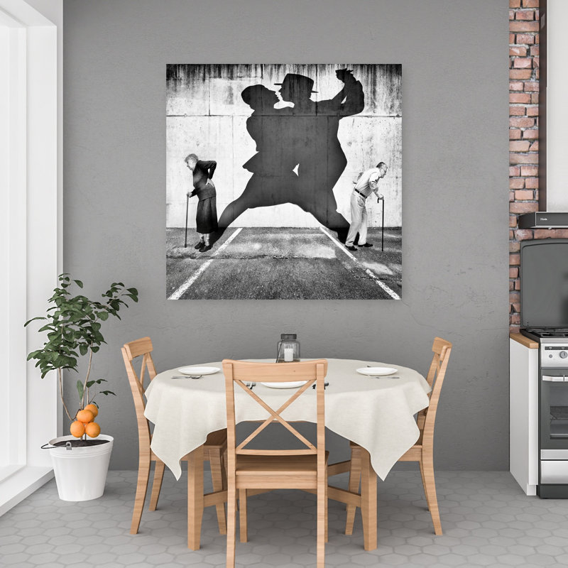 «Aging Love Dancing Shadows Romantic Abstract», reproduction d'art murale contemporaine, H 48 po x l 48 po